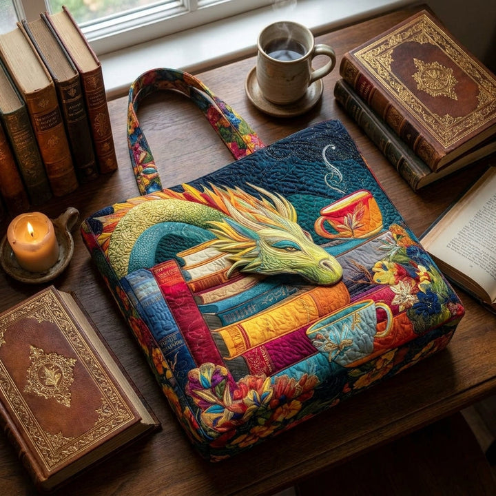 Artisan Bag - Dragon Reader with Books and Mugs — styled