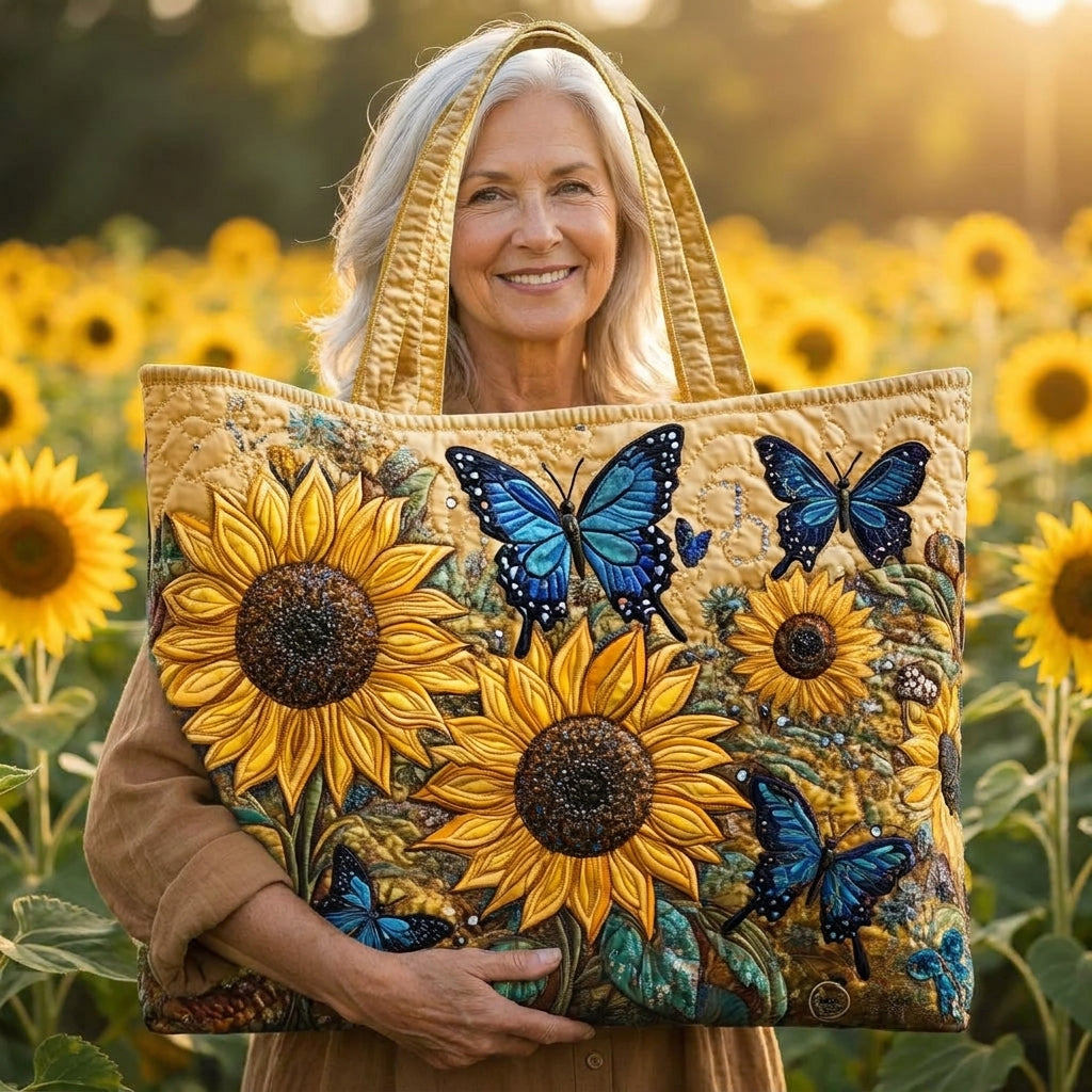 Artisan Bag - Sunflowers and Blue Butterflies — lifestyle