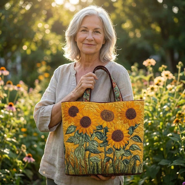 Classic Quilted Bag - Sunflowers — lifestyle