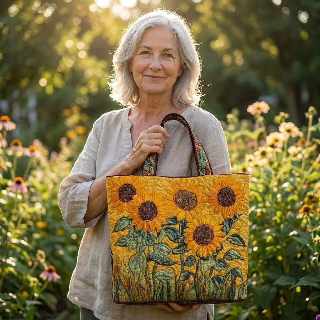 Classic Quilted Bag - Sunflowers — lifestyle