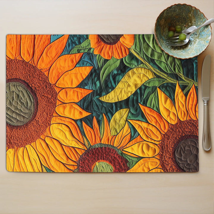 Artistic Sunflower Quilted Place Mat