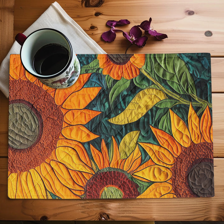 Artistic Sunflower Quilted Place Mat