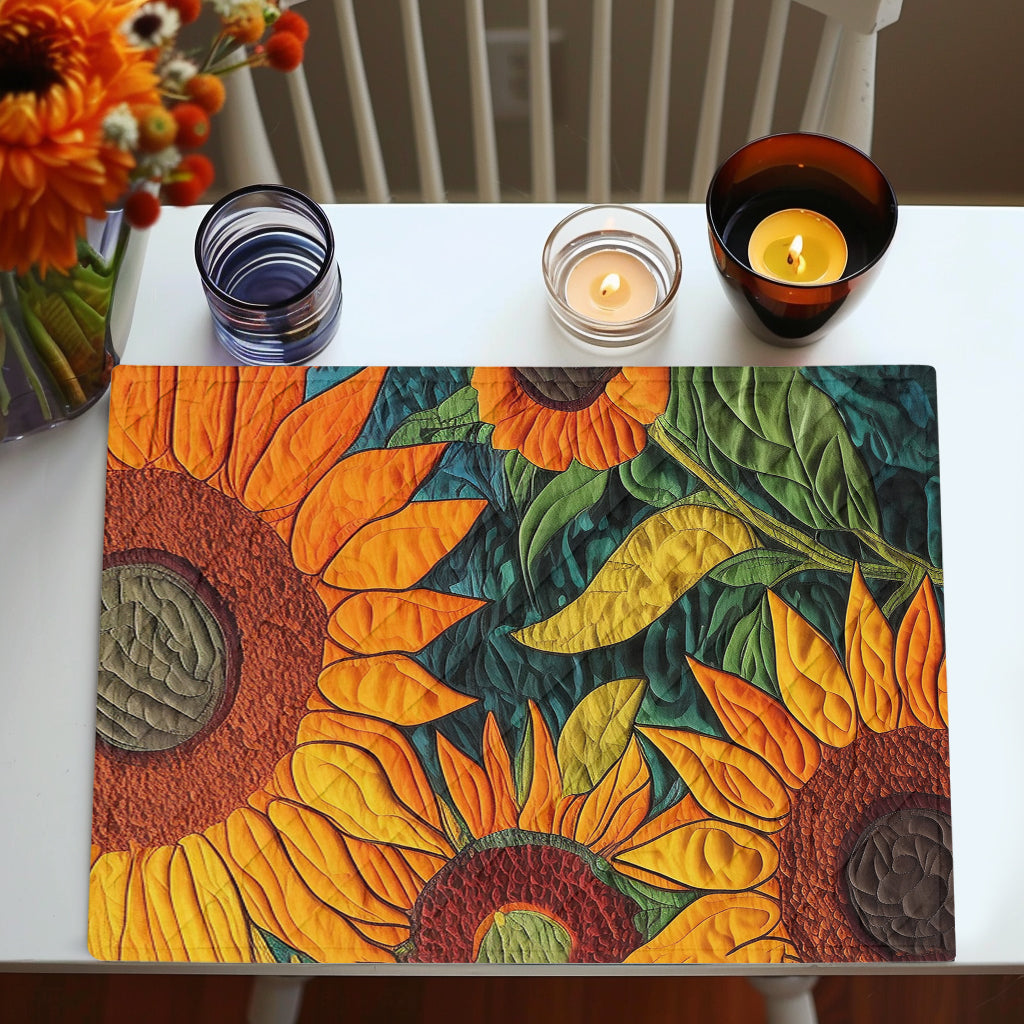 Artistic Sunflower Quilted Place Mat