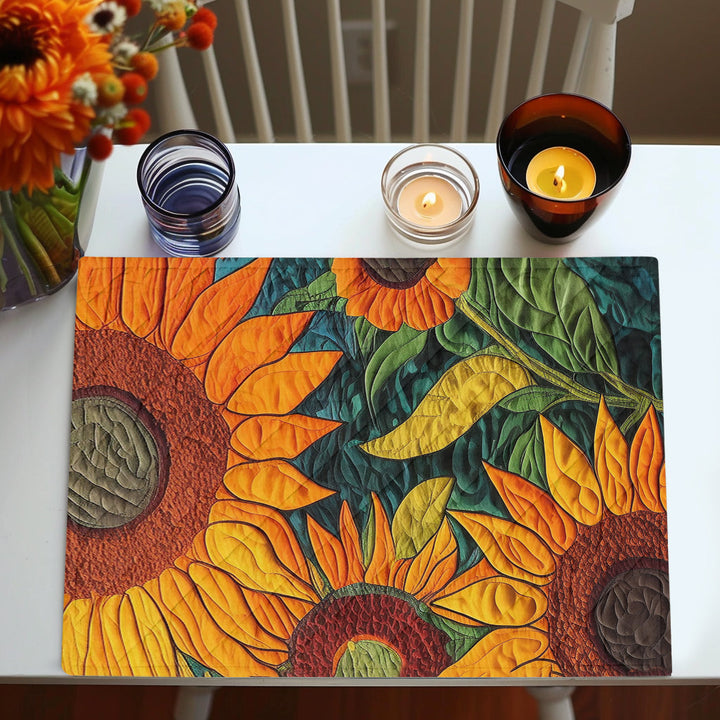 Artistic Sunflower Quilted Place Mat