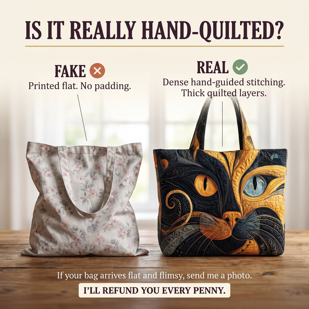 Artisanal Bag - Mystic Cat — hand-quilted authenticity check