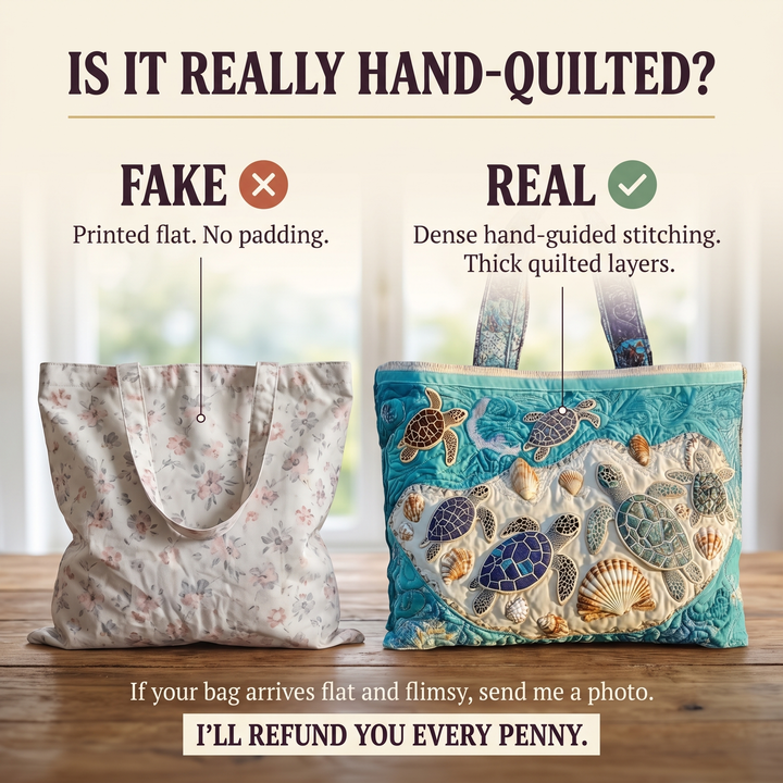 Artisanal Bag - Turtle Love — hand-quilted authenticity check