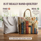 Artisan Quilted Bag - Books and Flowers 3