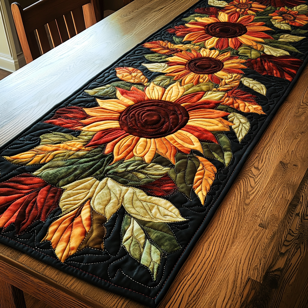 Autumn Garden Quilted Table Runner