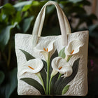 Quilted Artisan Bag - White Lilies 1