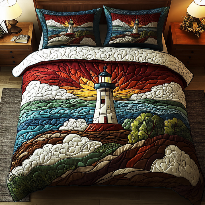 Lighthouse 3-Piece Quilted Bedding Set