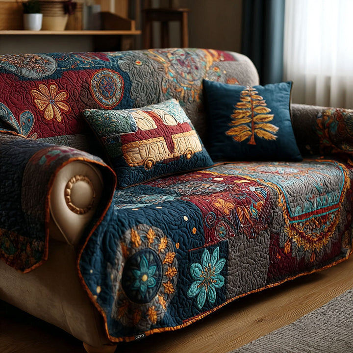 Boho Whispers Quilted Sofa Cover