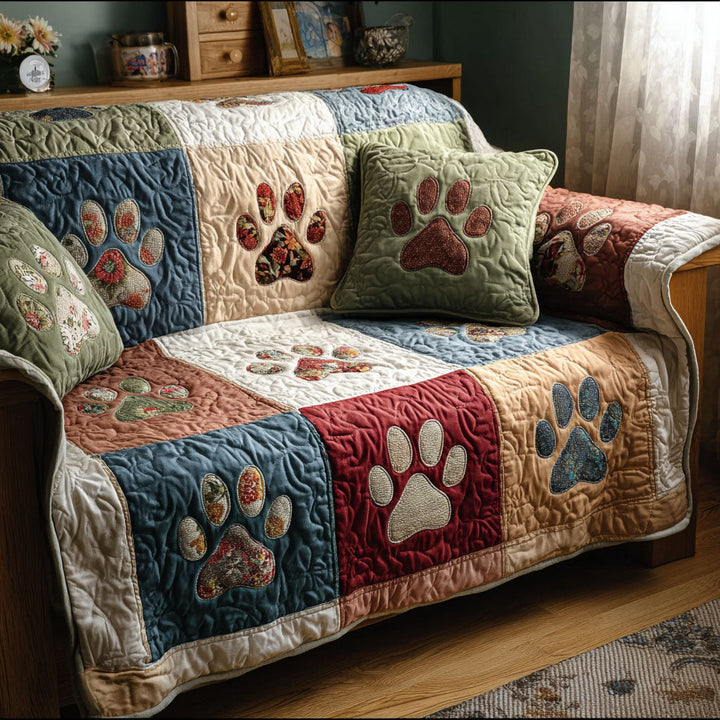 Classic Paw Quilted Sofa Cover