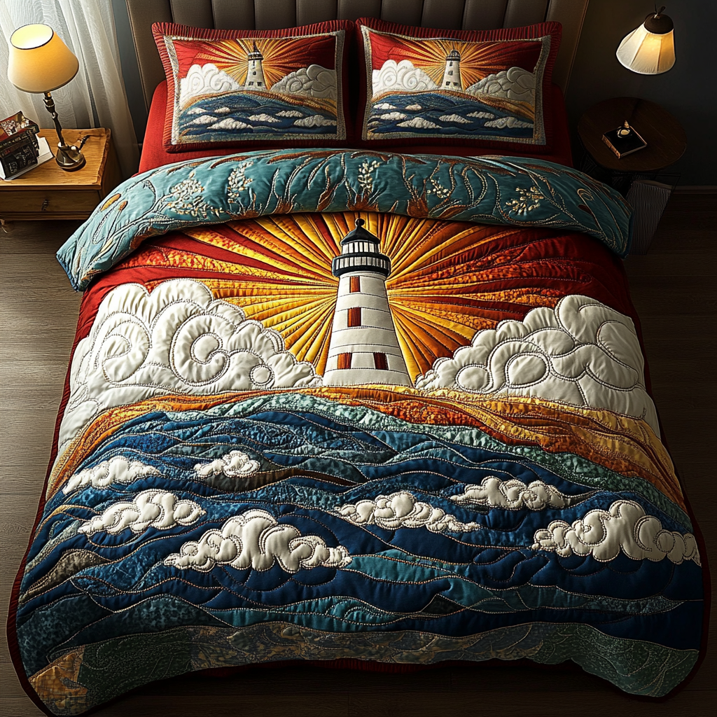 Lighthouse 3-Piece Quilted Bedding Set