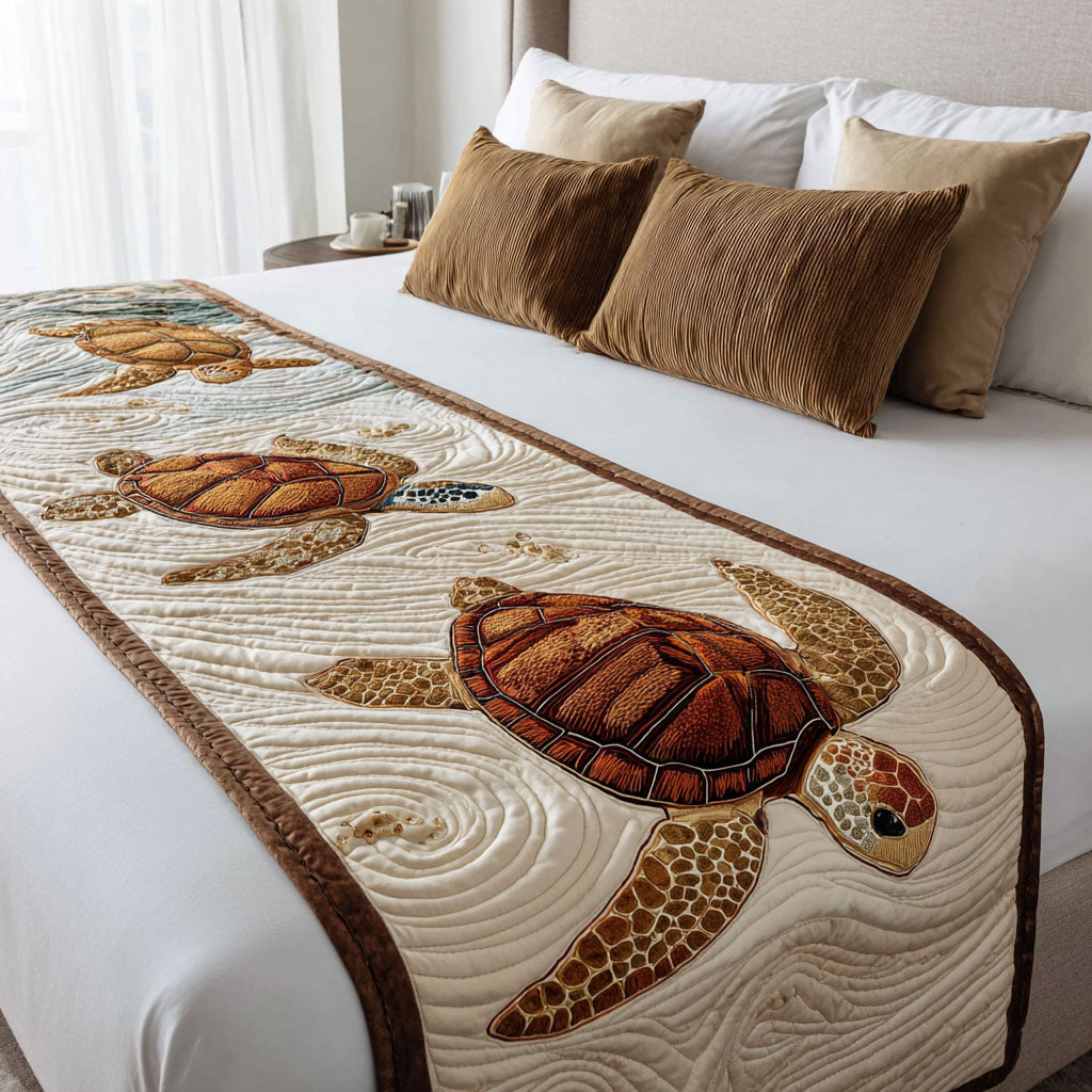 Coastal Shell Quilted Bed Runner