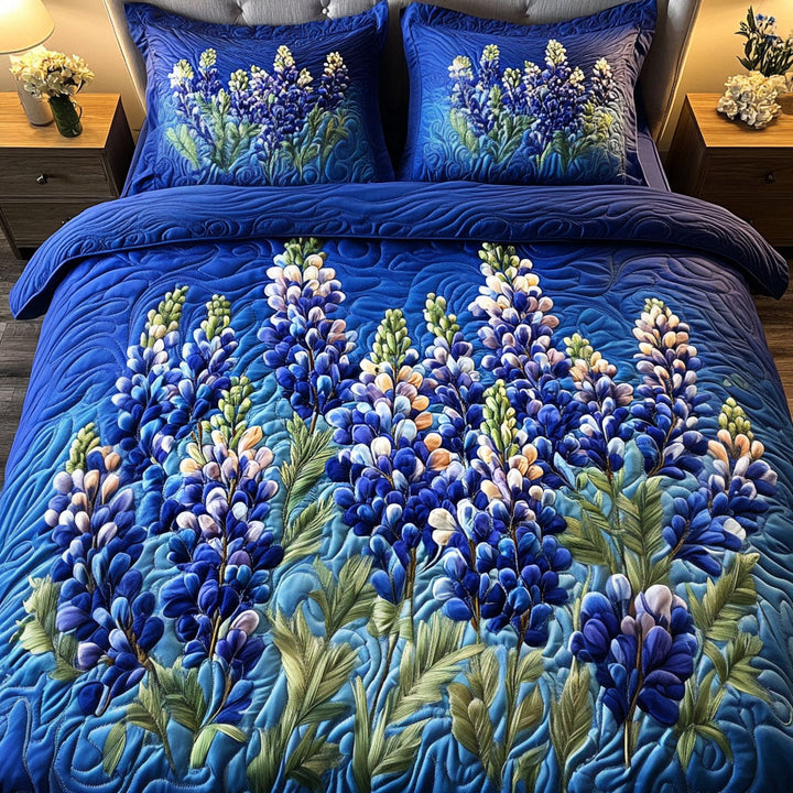Bluebonnet 3-Piece Quilted Bedding Set