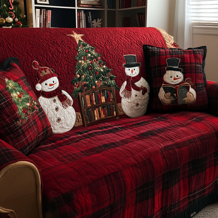 Cozy Frosty Nights Quilted Sofa Cover