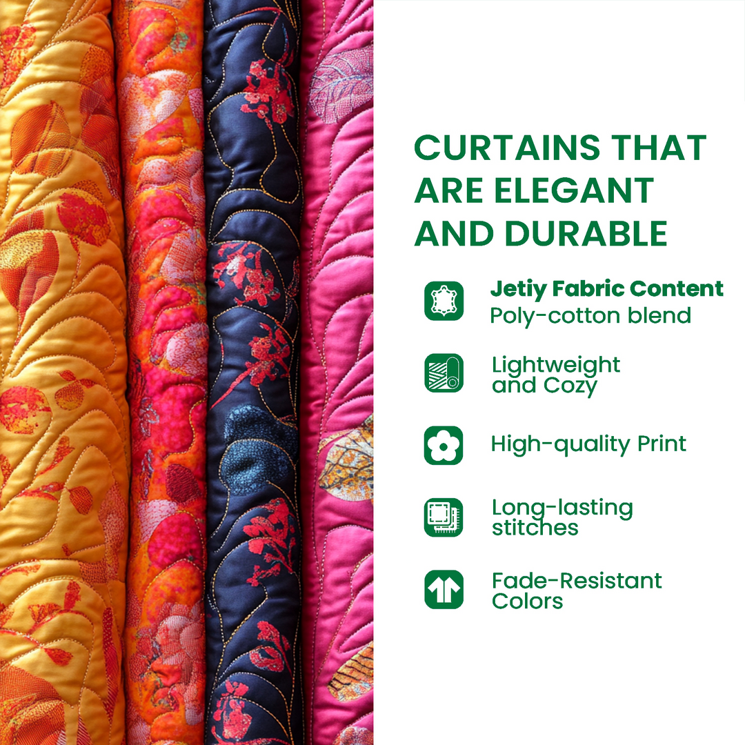 Emberlight Golden Duo Quilted Curtains