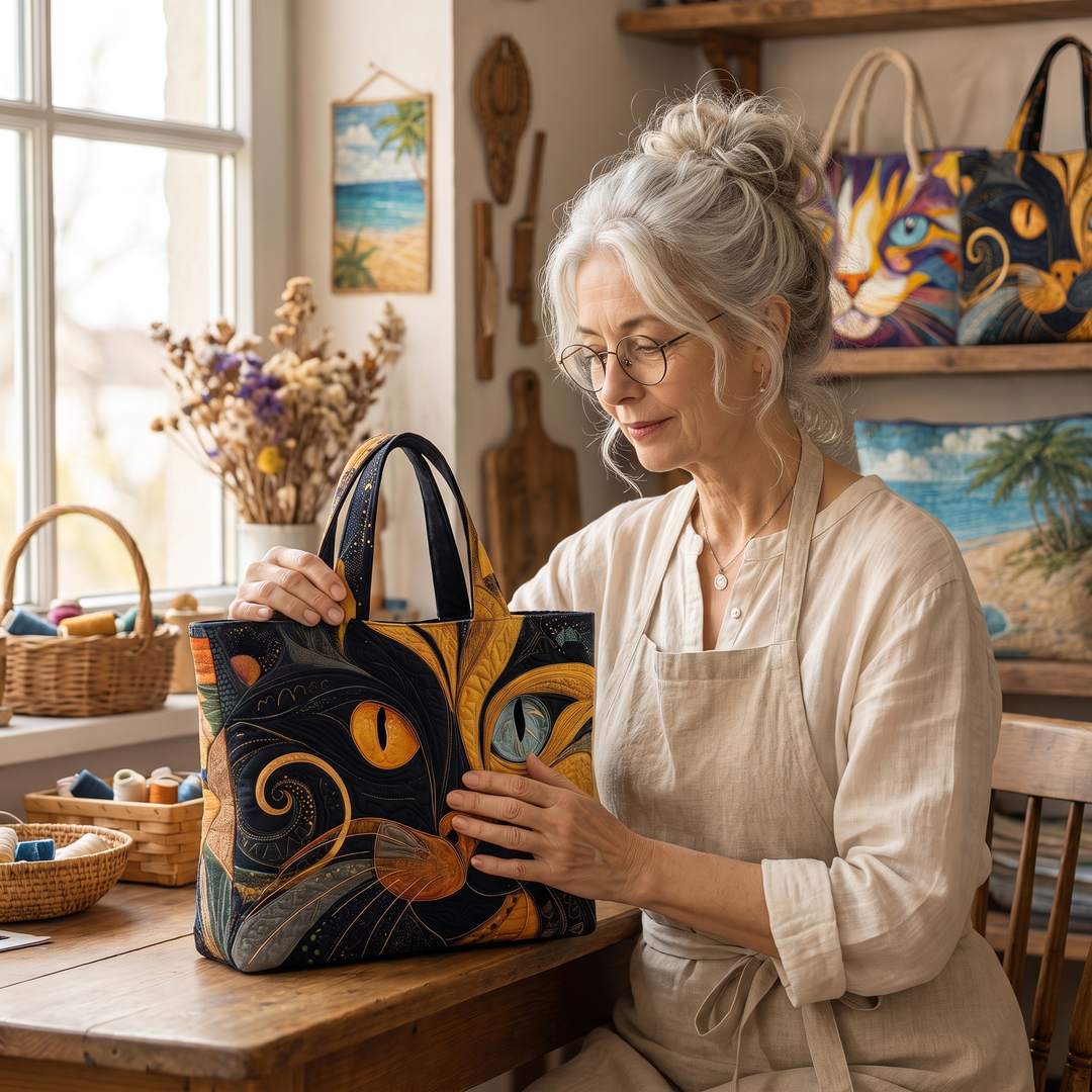 Artisanal Bag - Mystic Cat — handcrafted by Jennifer