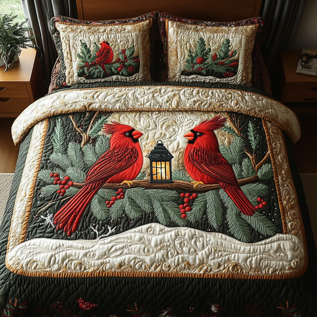 Christmas 3-Piece Quilted Bedding Set