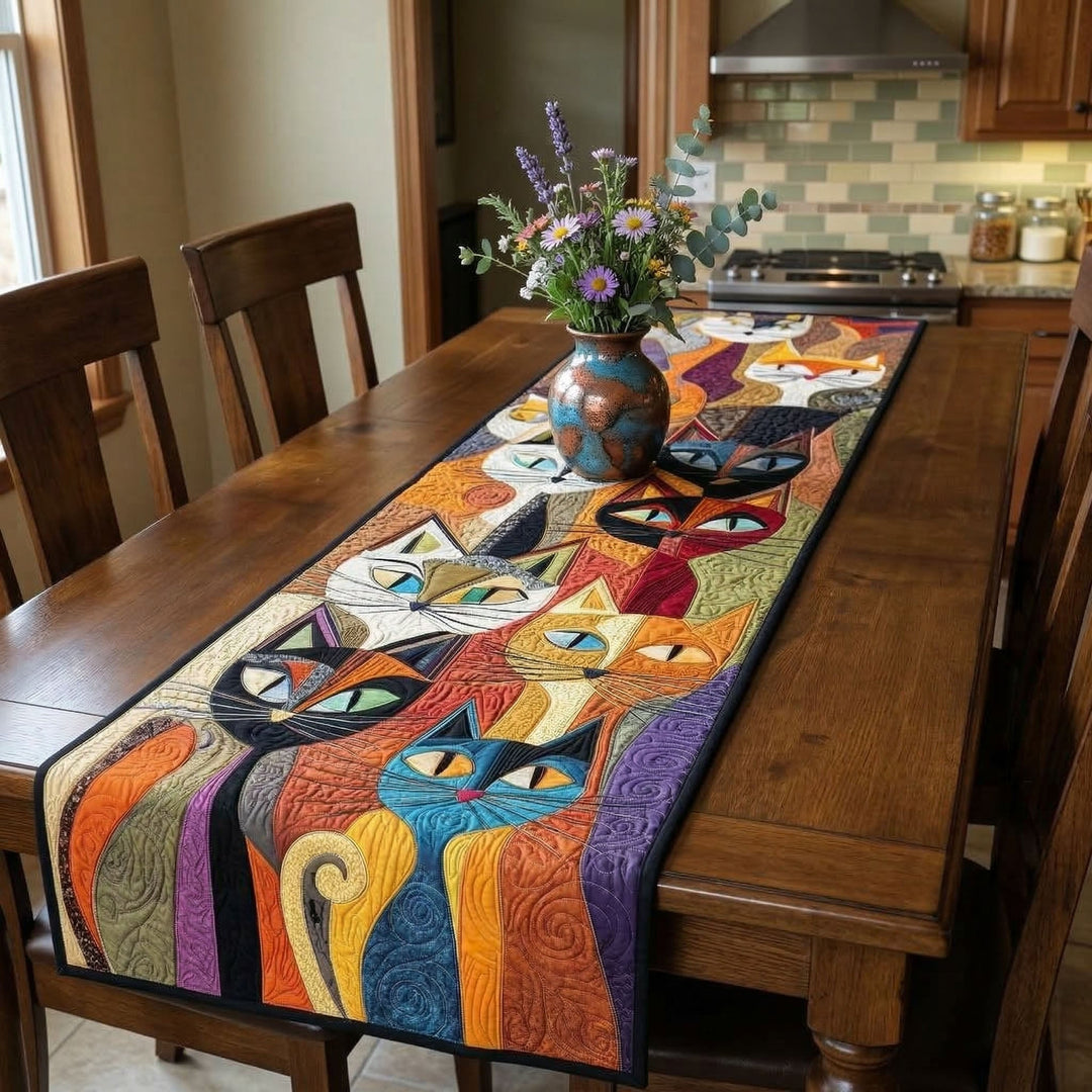 Feline Frolic Quilted Table Runner
