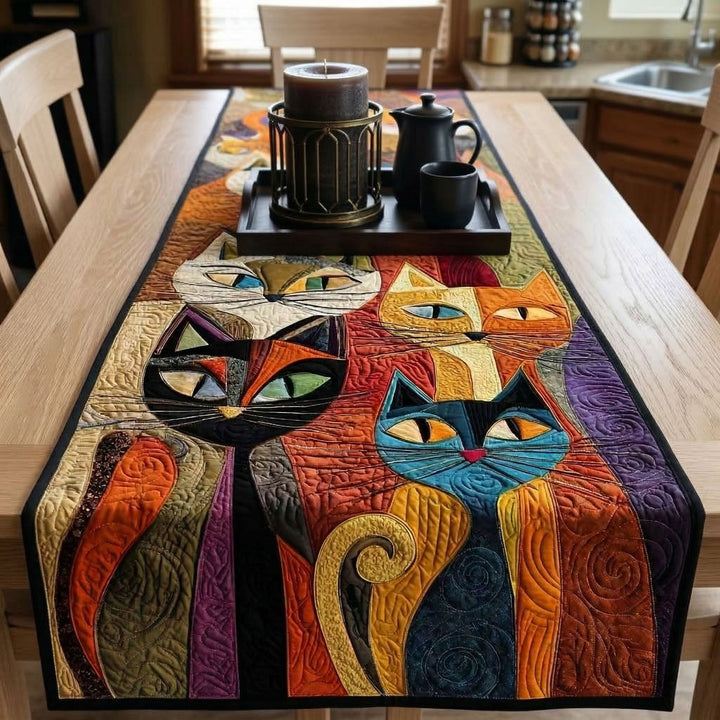 Feline Frolic Quilted Table Runner