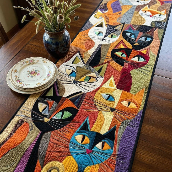 Feline Frolic Quilted Table Runner