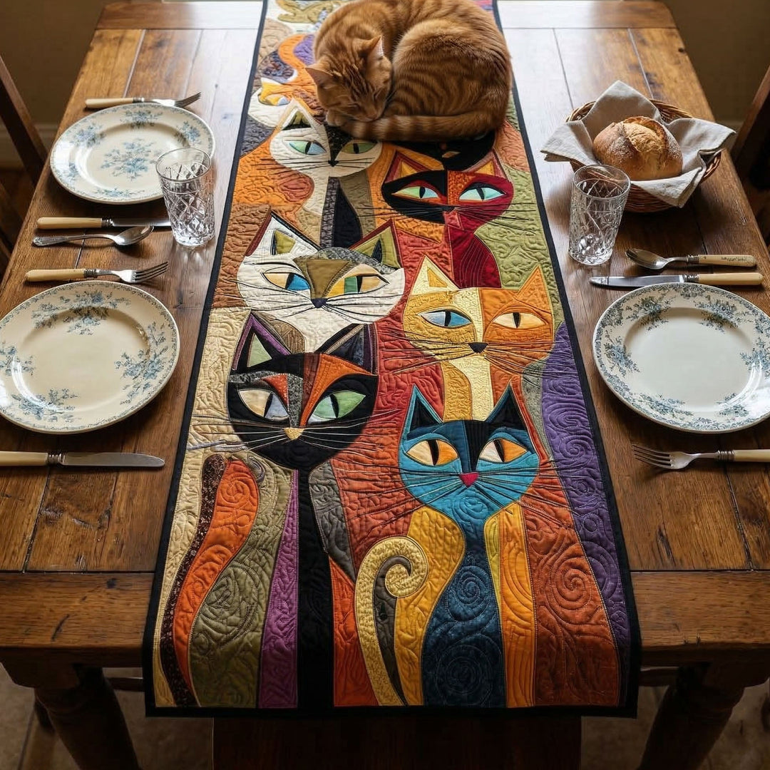 Feline Frolic Quilted Table Runner