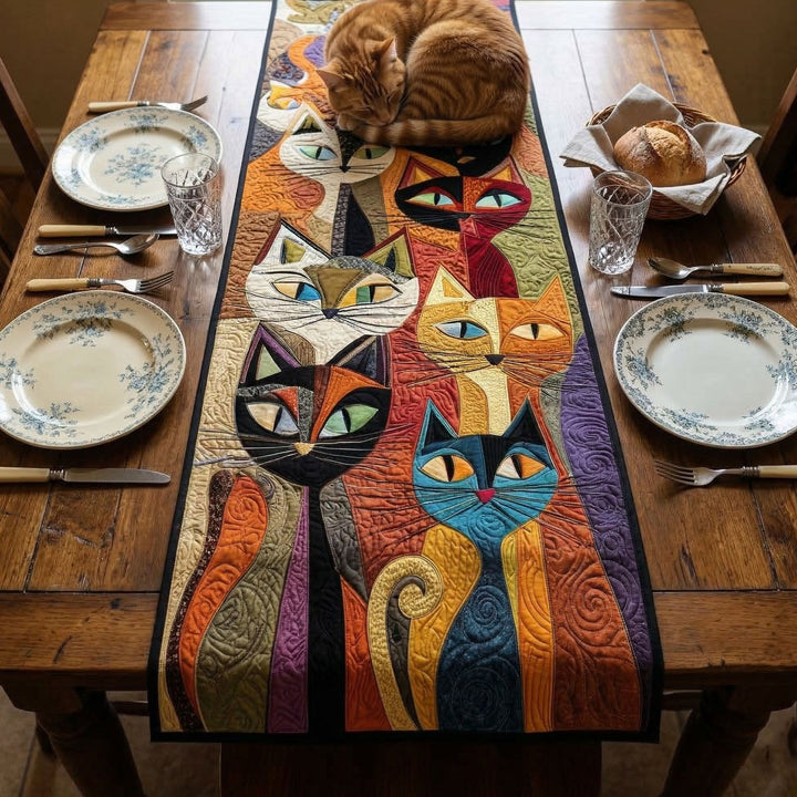 Feline Frolic Quilted Table Runner