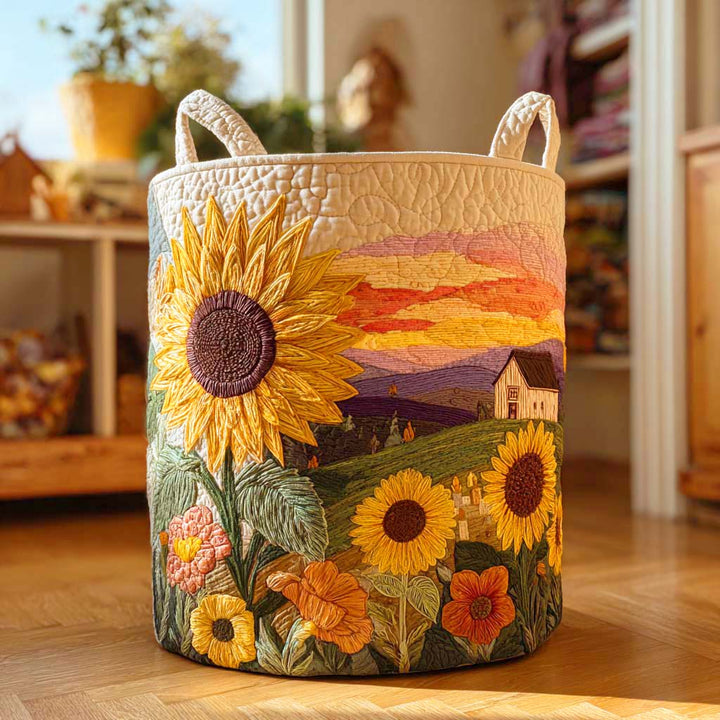 Sunflower Quilted Laundry Basket