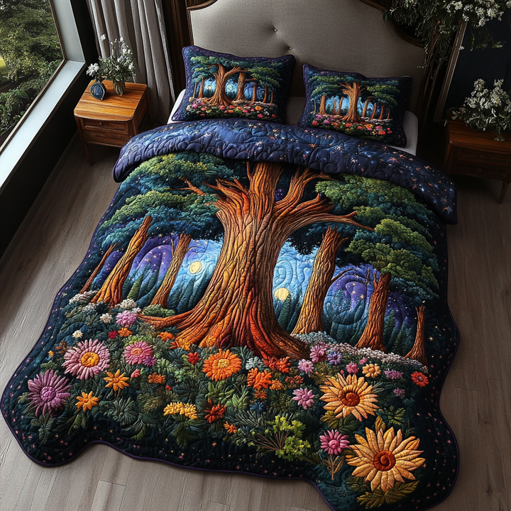 Forest v2 3-Piece Quilted Bedding Set