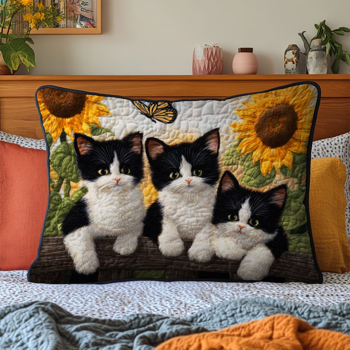 Garden Cat Quilted Bedding Pillow Case