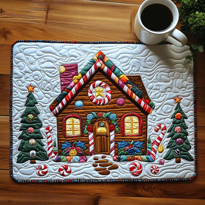 Gingerbread Cottage Quilted Placemat