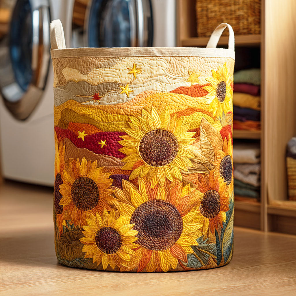 Sunflower Quilted Laundry Basket