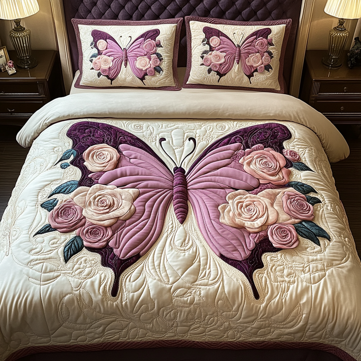 Butterfly Quilted Bedding Set