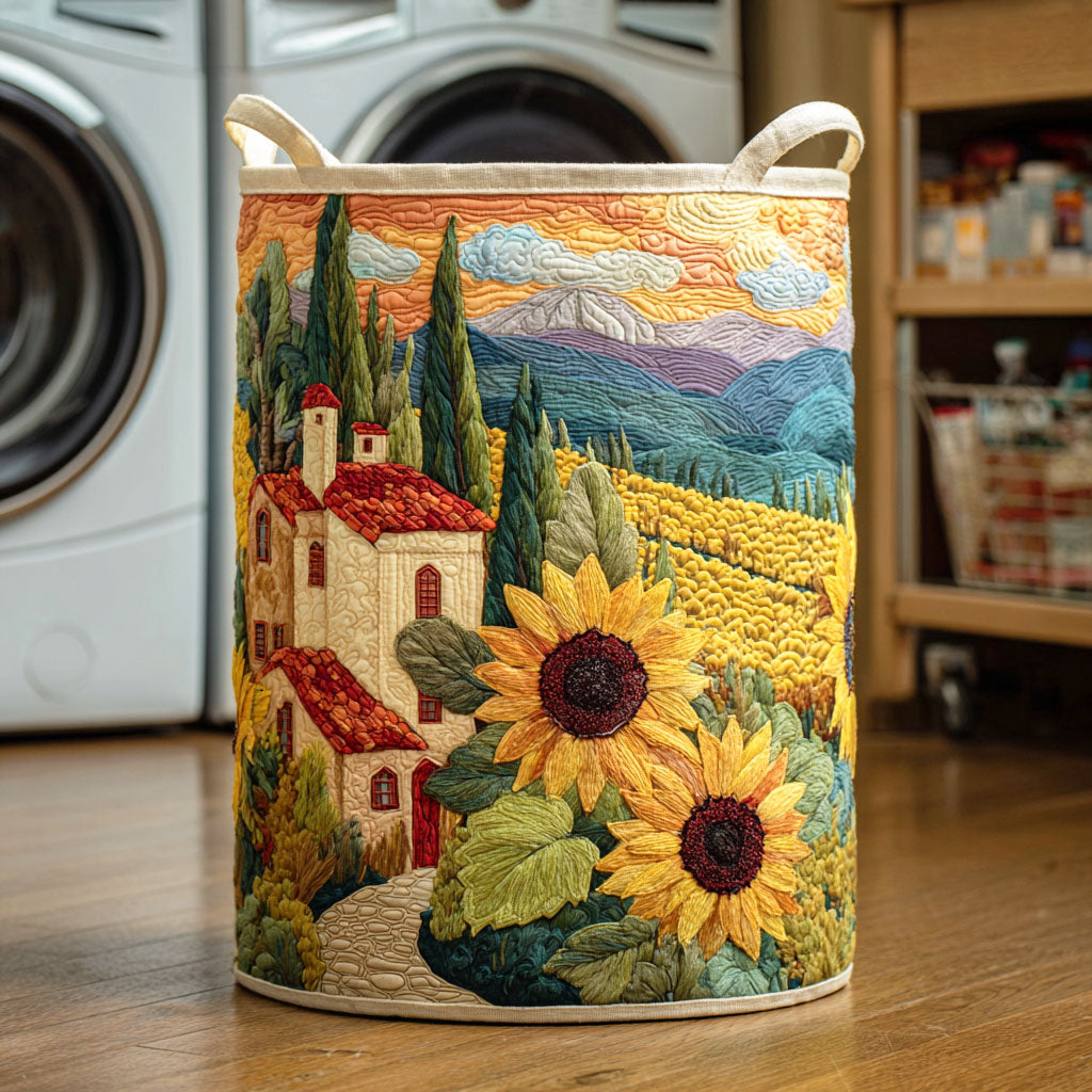 Sunflower Quilted Laundry Basket