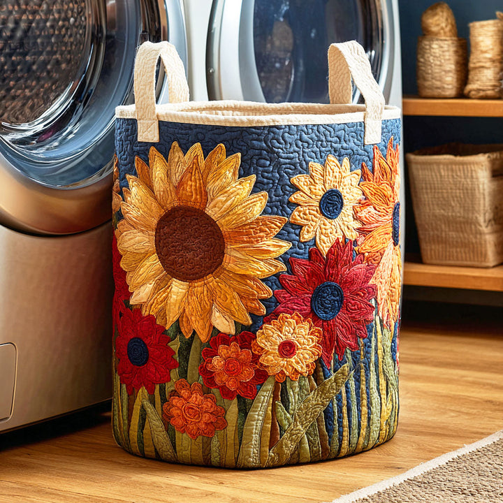 Sunflower Quilted Laundry Basket