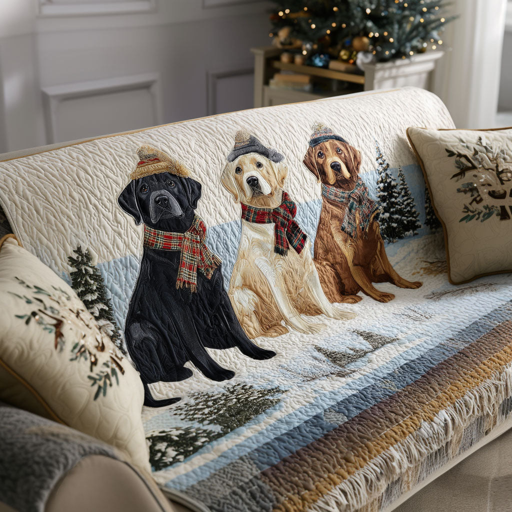 Labrador Retriever Quilted Sofa Cover