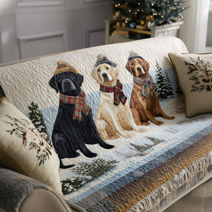 Labrador Retriever Quilted Sofa Cover