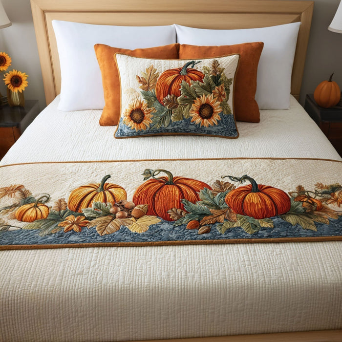 Harvest Hideaway Quilted Bed Runner