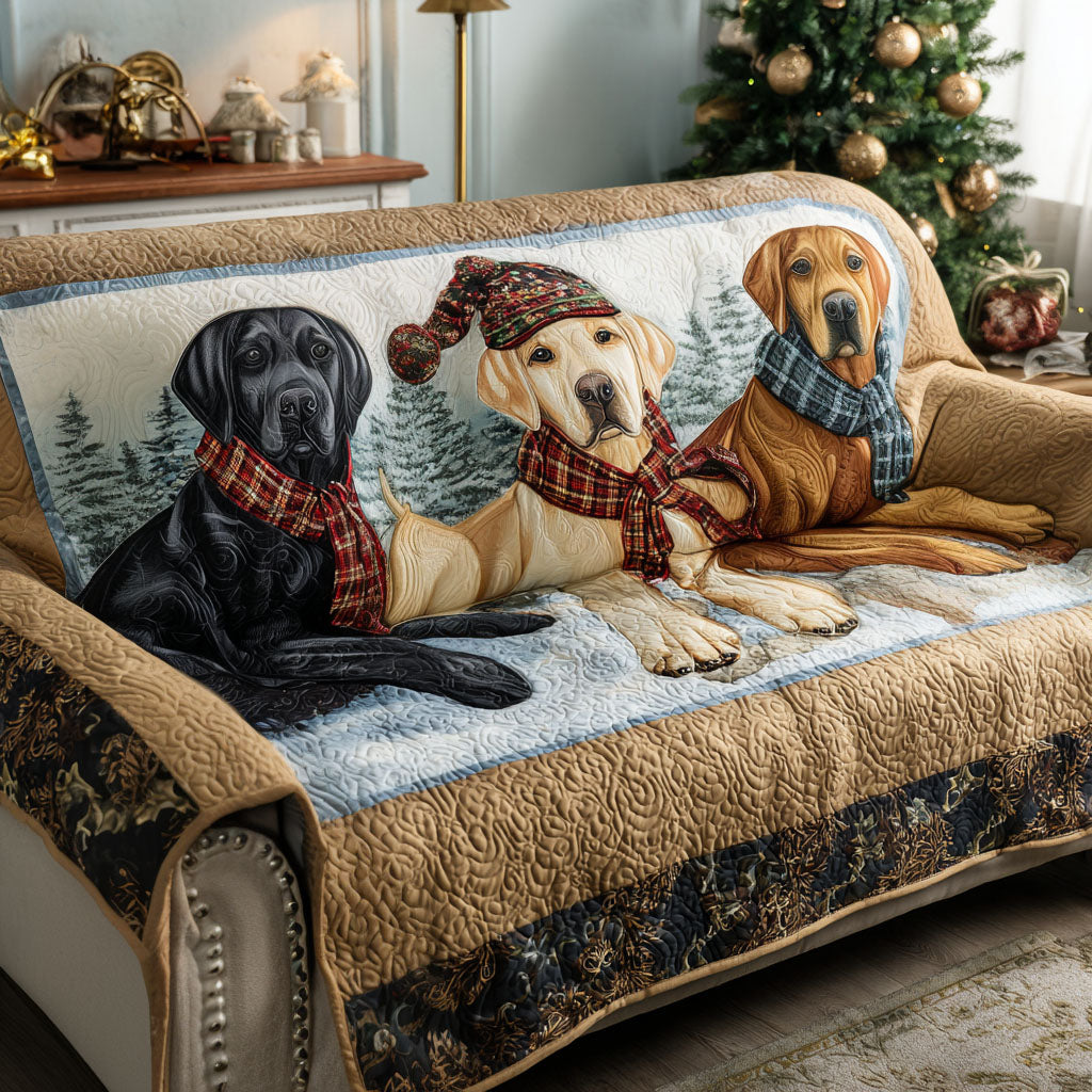 Labrador Retriever Quilted Sofa Cover