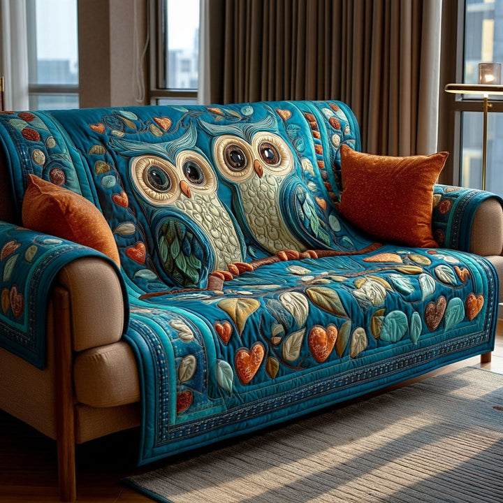 Heartwood Owls Quilted Sofa Cover