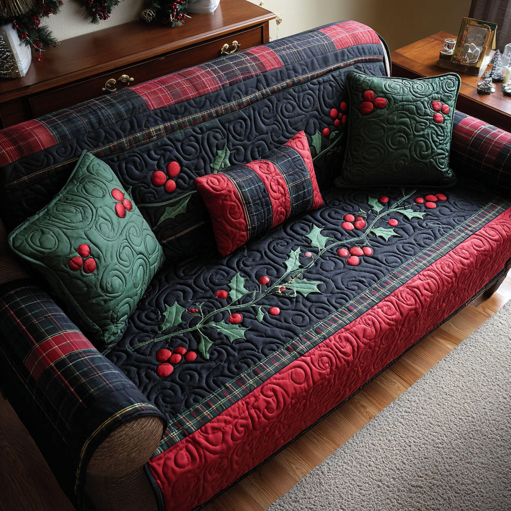 Christmas Quilted Sofa Cover