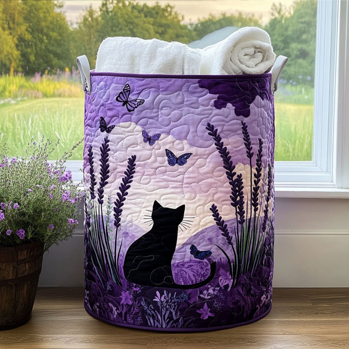 Cat Quilted Laundry Basket