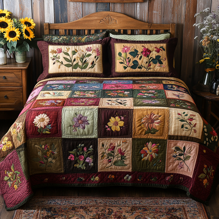 Petal Perfect 3-Piece Quilted Bedding Set