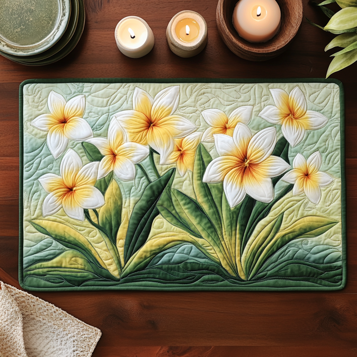 Plumeria Blooms Quilted Placemat
