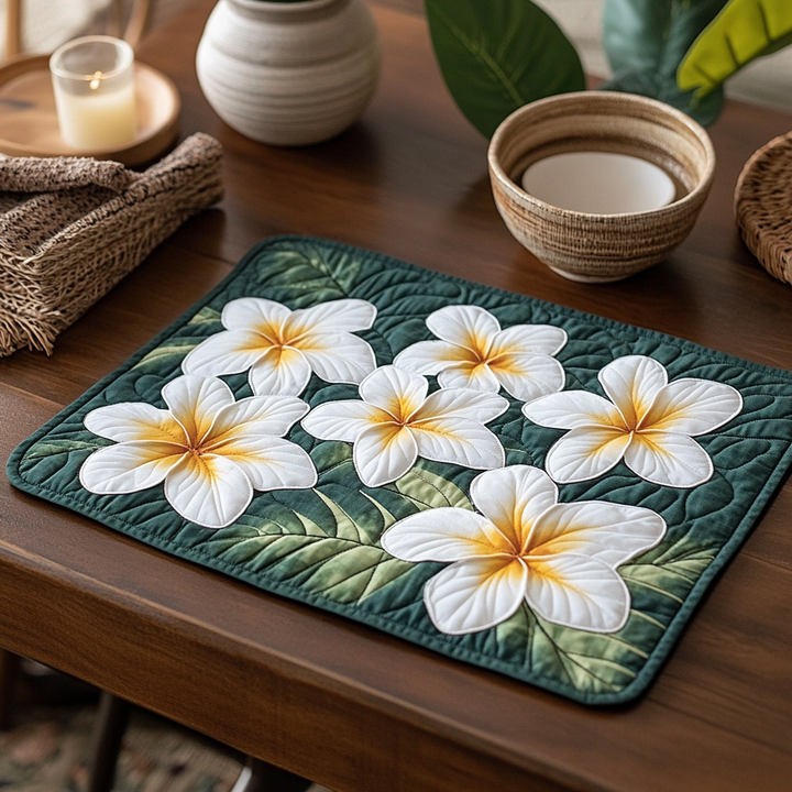 Plumeria Bloom Quilted Placemat