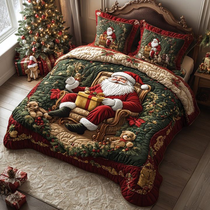 Christmas 3-Piece Quilted Bedding Set