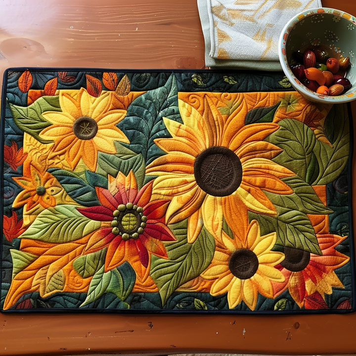 Sunflowers Garden Quilted Placemat