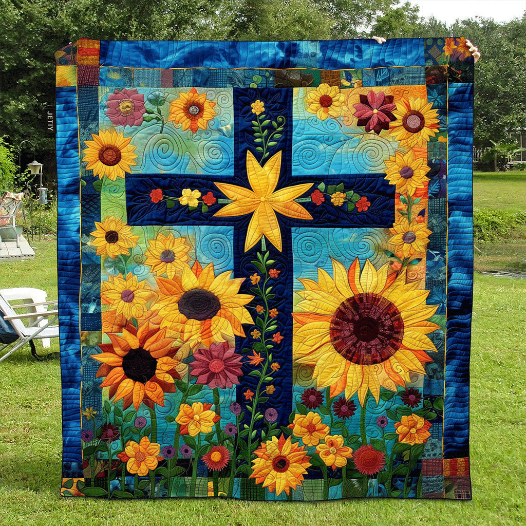 Sunlit Cross Quilted Blanket