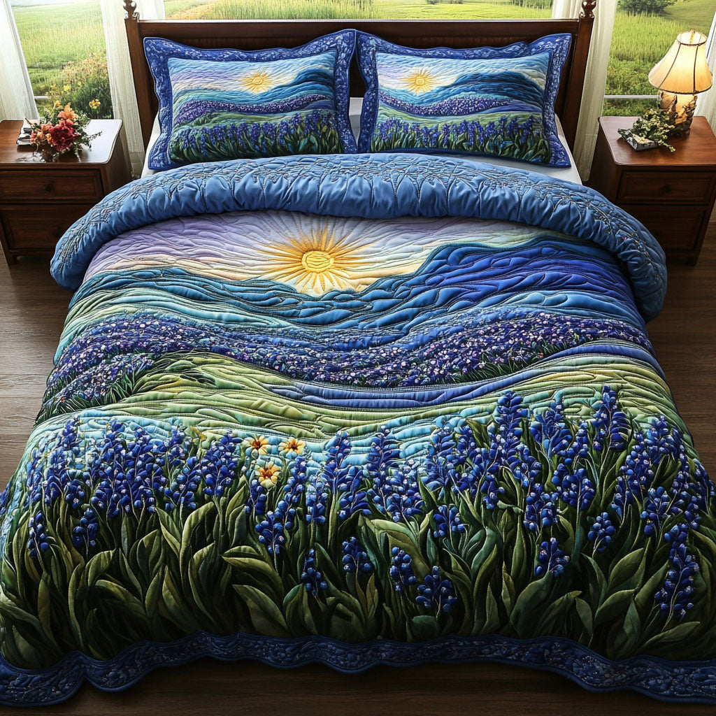 Bluebonnet 3-Piece Quilted Bedding Set